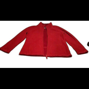 Basic Editions Red Zip Jacket Size Large